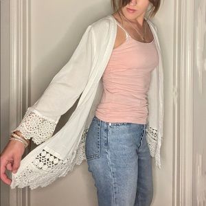 Xhilaration White Lace Cardigan